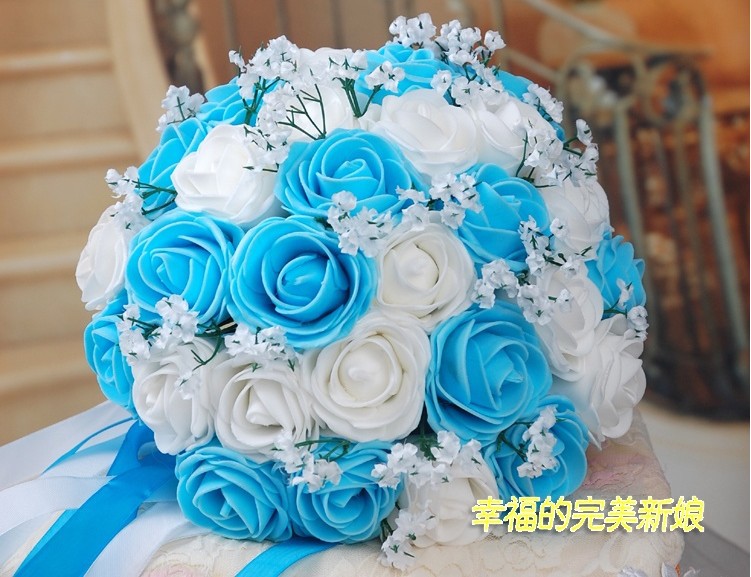 2013 the latest style the bride hand bouquet bride wedding supplies Blue with lvory