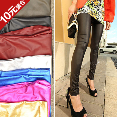 2013 the trend of casual faux leather pants leather pants female leather pants thin spring pants casual pants