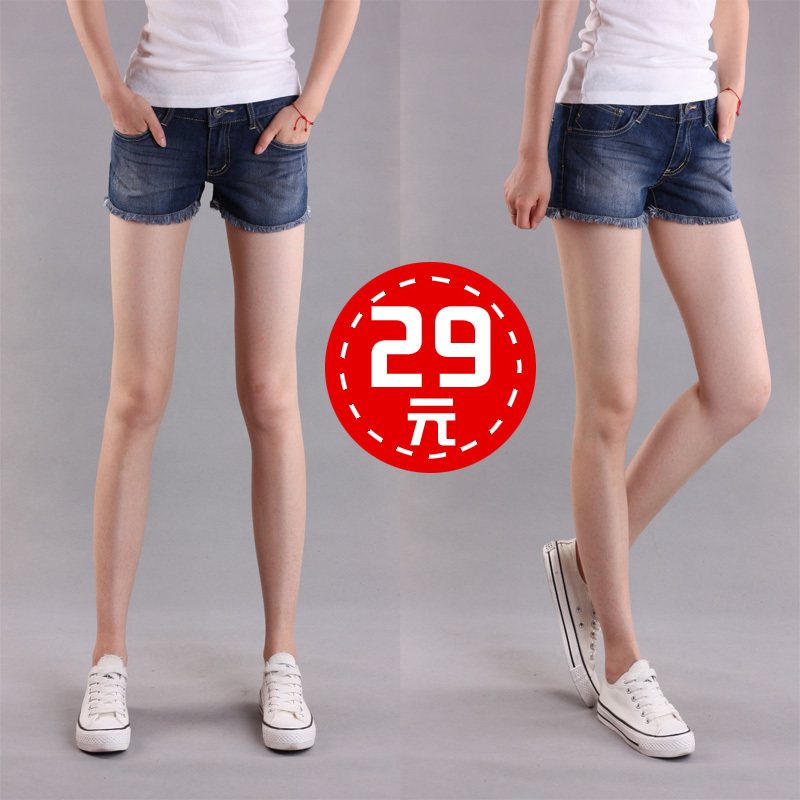 2013 thin denim shorts jeans buttons shorts women's new arrival loose