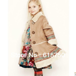 2013 top quality kids luxury coat,kids faux suede  long coat worth to wear!