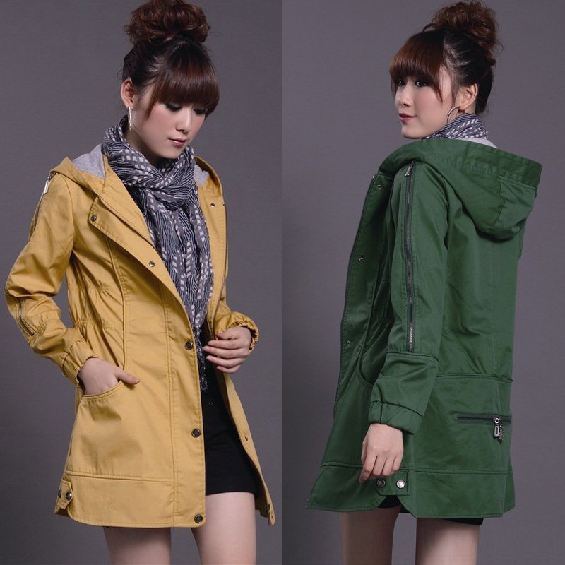 2013 tops cotton clothes korean version Free shipping Spring and autumn keep warm woman's elegant slim elegant trench outerwear