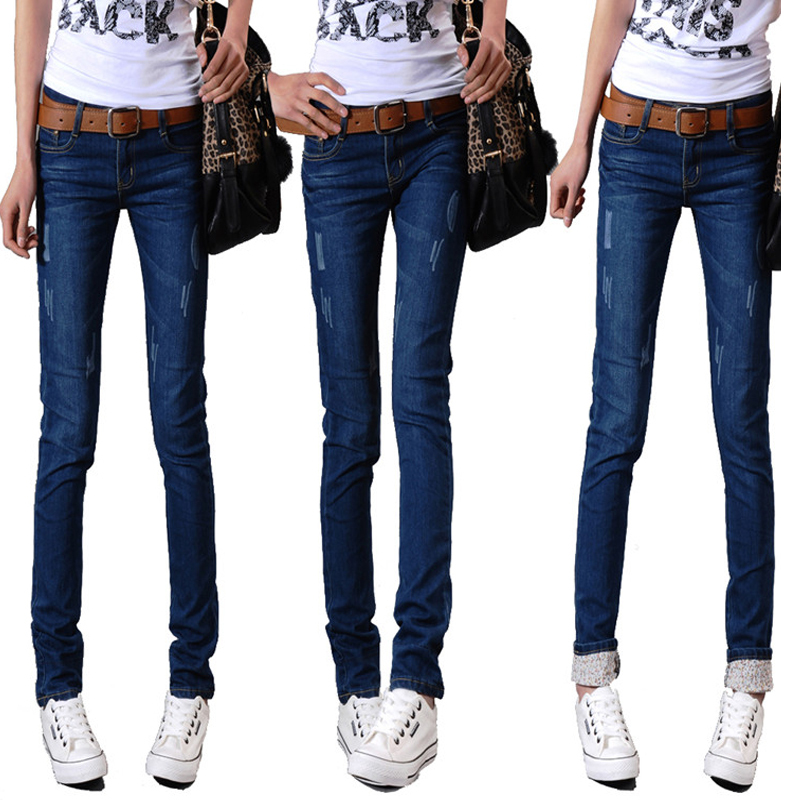 2013 two ways pencil jeans female trousers autumn and winter pencil pants hot-selling