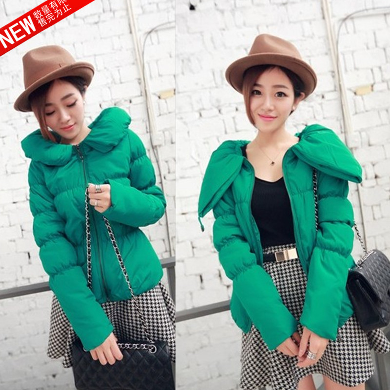2013 Wadded down jacket Candy color Slim thickening Fur collar cotton-padded outerwear,Fashion coat, Free shipping