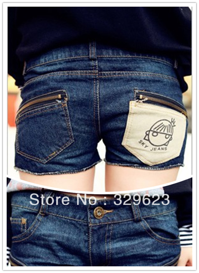 2013 wear white dress zipper frayed denim shorts