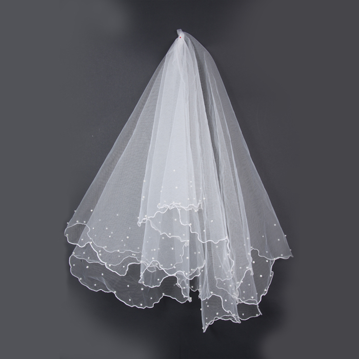 2013 wedding formal dress accessories single tier oversized pearl veil ts1