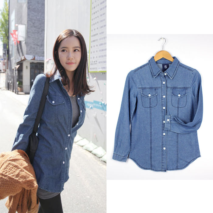 2013 Wholesale 10pcs Han edition coat  cotton joker Cowboy shirt women leisure fashion cowboy coat Free shipping