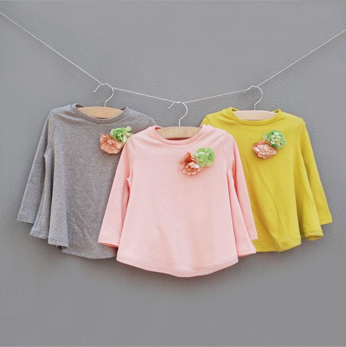 2013 Wholesale 4 Colors Spring and Autumn Girls Long sleeved Bottoming Shirt 4 pcs/lot