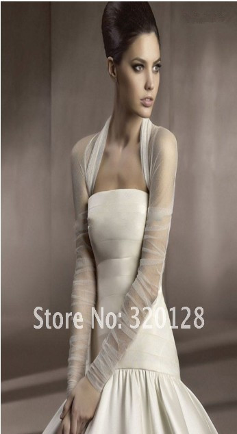 2013 Wholesale-free delivery packaging wave long sleeve lai ROM dance music shrugged jacket wedding dress custom