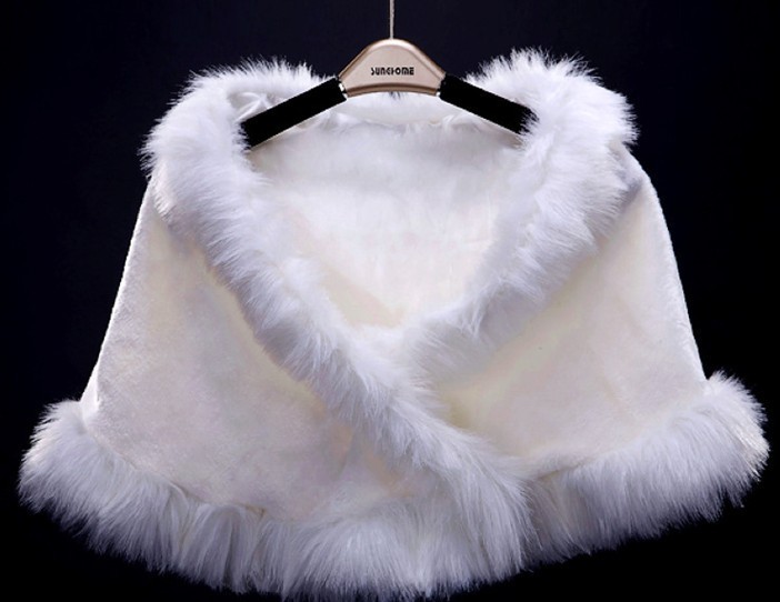 2013 Wholesale High quality Wide fur bridal wedding  jacket shawl wrap free shipping
