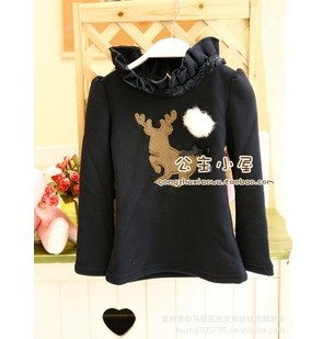 2013 wholesale  new girls long-sleeve basic T-shirts Cartoon Children clothing kids casual tops 5pcs/lot really in stock
