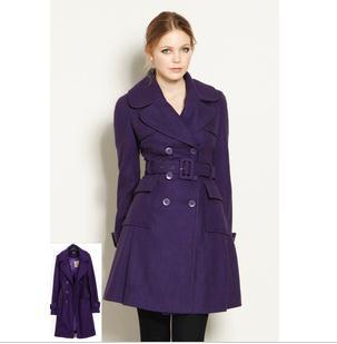 2013 Wholesale women trench coat, slim nylon fur trench coat doubel breasted outwear FREE SHIPPING