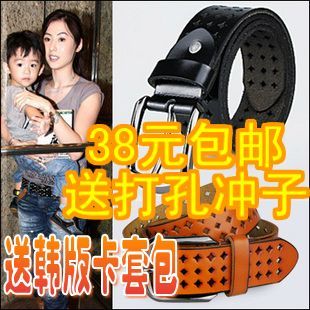 2013 wide belt genuine leather women's strap cowhide women's belt fashion cutout Free delivery