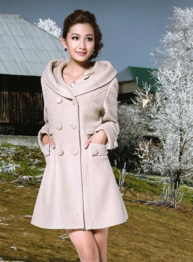 2013 winter cashmere overcoat quality slim double layer collar winter trench winter overcoat