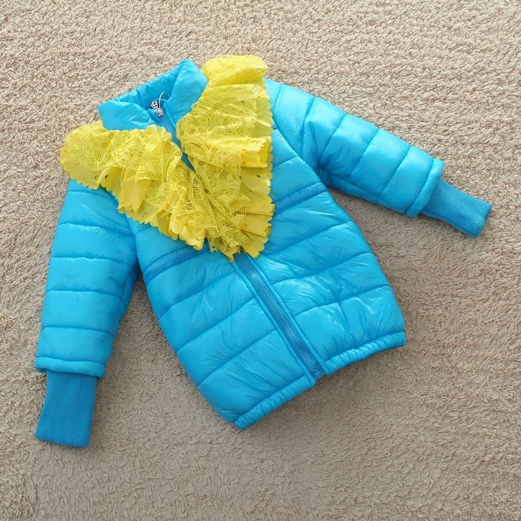 2013 winter child baby girls clothing medium-long thickening wadded jacket cotton-padded jacket cotton-padded jacket outerwear