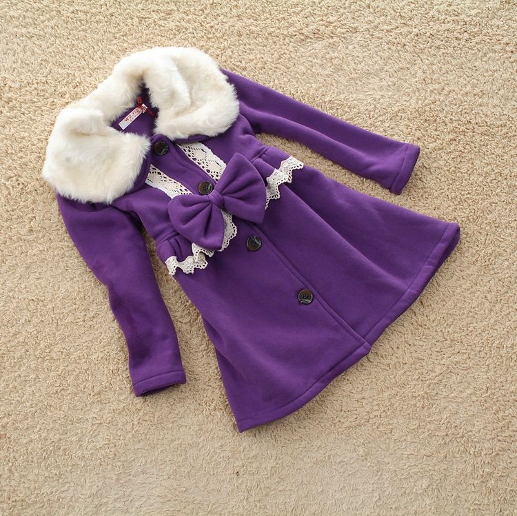 2013 winter child baby girls clothing woolen cloth long sleeve outerwear length trench overcoat