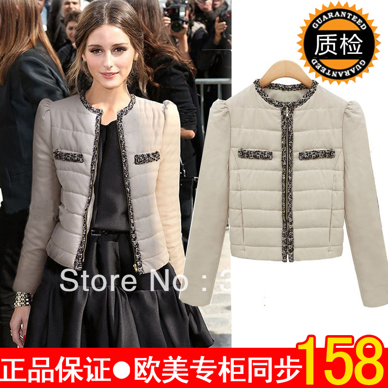 2013 winter fashion cotton-padded jacket women's thickening cotton-padded jacket slim plus size wadded jacket short design small