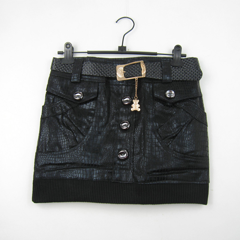 2013 winter fashion PU water washed leather skirt solid color slim hip skirt bud skirt