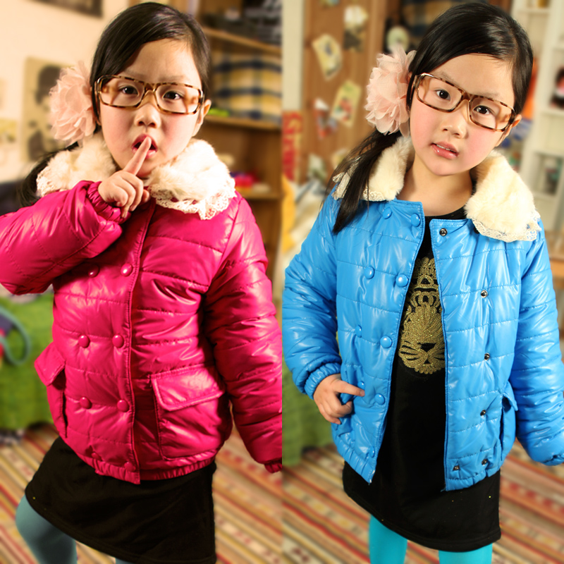 2013 winter lourie baby girls clothing thickening wadded jacket cotton-padded jacket outerwear z0471