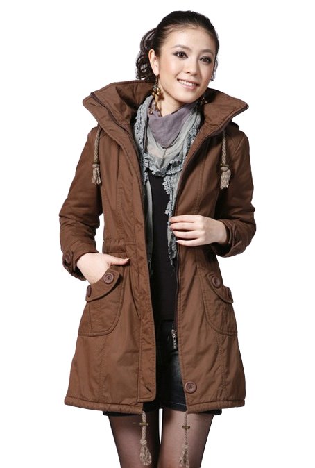 2013 winter new fashion thicken lambs wool inside lining hooded medium-long cotton-padded female outwear,Free shipping WWM014