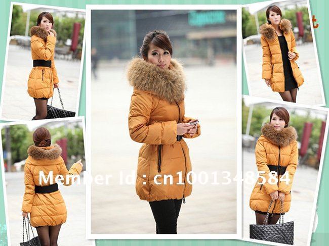 2013 winter new luxury Slim thickening in long down jacket Nagymaros collar ladies tide