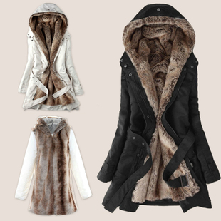 2013 winter outerwear women's wool medium-long thicker thermal wadded jacket overcoat