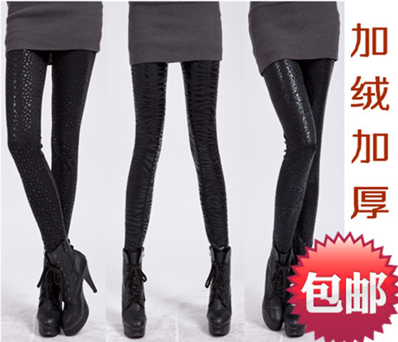 2013 winter plus velvet thickening pants matt faux leather tight legging autumn and winter ankle length trousers thermal