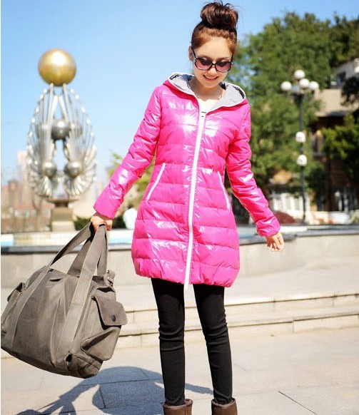 2013 winter spring new fashion comfortable special long bright hooded woman's leisure European style cotton jacket free shipping