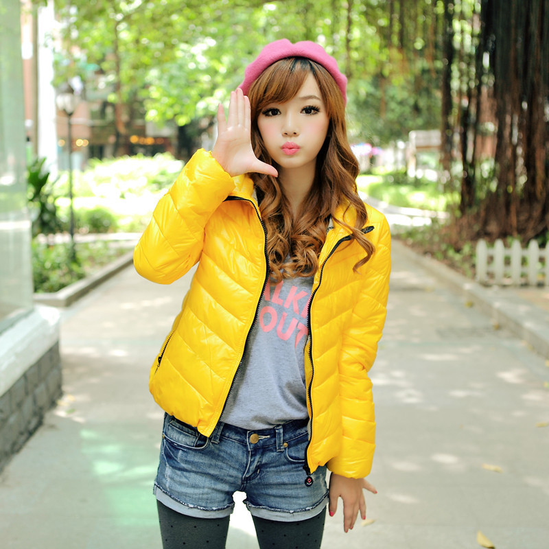 2013 winter with a hood shiny medium-long down coat sweet down wadded jacket design short outerwear female