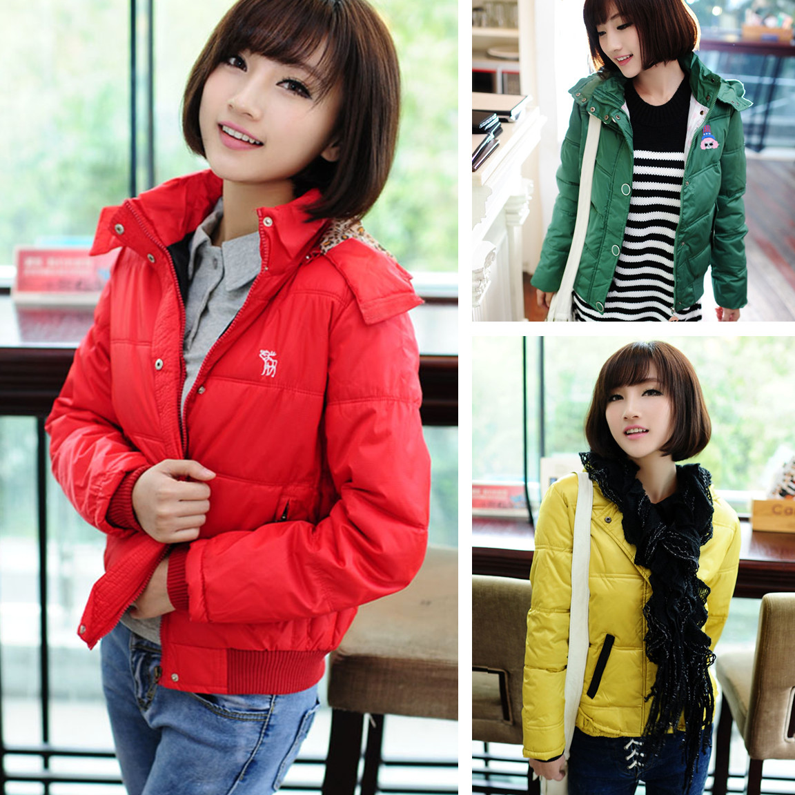 2013 winter with a hood wadded jacket female short design thickening slim cotton-padded jacket outerwear