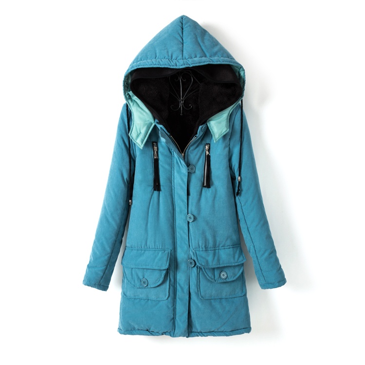 2013 winter women's loose thickening plus velvet with a hood medium-long wadded jacket outerwear thermal cotton-padded jacket