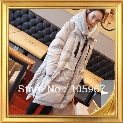 2013 winter women's wadded jacket cotton-padded jacket female long design outerwear overcoat with a hood wadded jacket