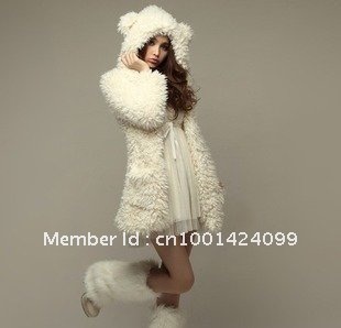 2013 woman Fur coat Women Autumn and winter fashion casual Fur  jacket wearing hat &Plush coat long coat