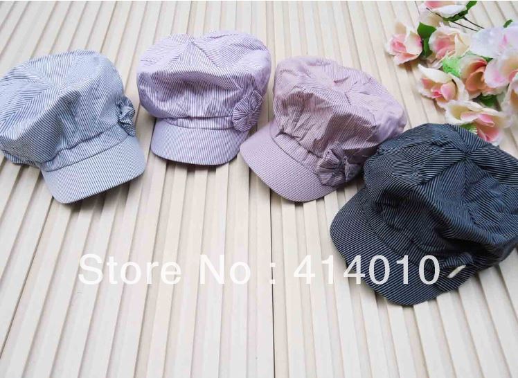 2013 Women Fashion Spring Cotton Hat Woman Bow Cap 4colors Mixed  10PCS/lot  For Sale FREE SHIPPING