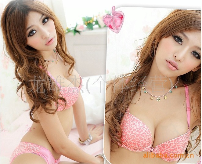 2013 Women Interdiffused concentrated breast sets fashion front button sexy leopard print bra brief underwear panty set