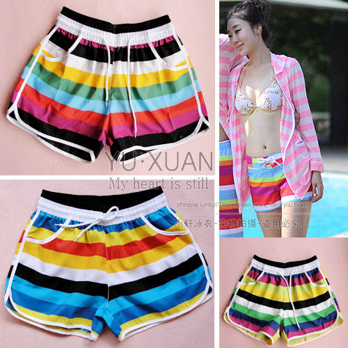 2013 women's beach pants shorts trunk swim shorts multicolor