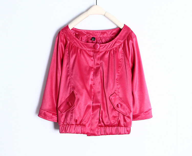 2013 women's beautiful sweet o-neck three quarter sleeve flash fabric sweep short jacket z (WC006)