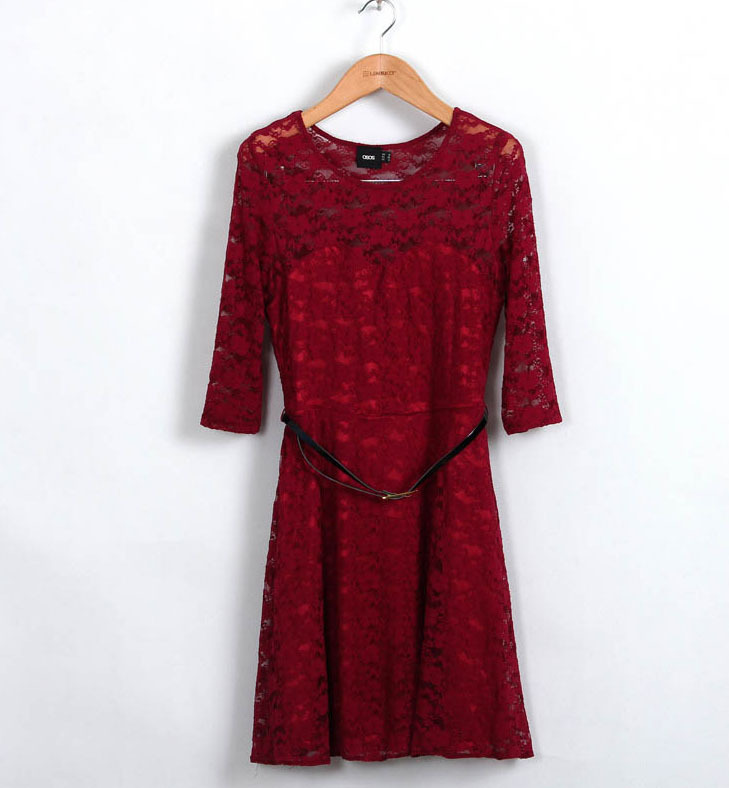 2013 women's casual O-neck half sleeve lace dress, spring clothes for OL, new arrival, fashion, free shipping, P024