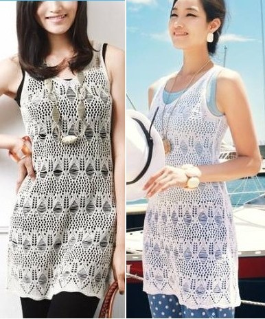 2013 women's crochet lace cutout long sweater vest sleeveless crotch