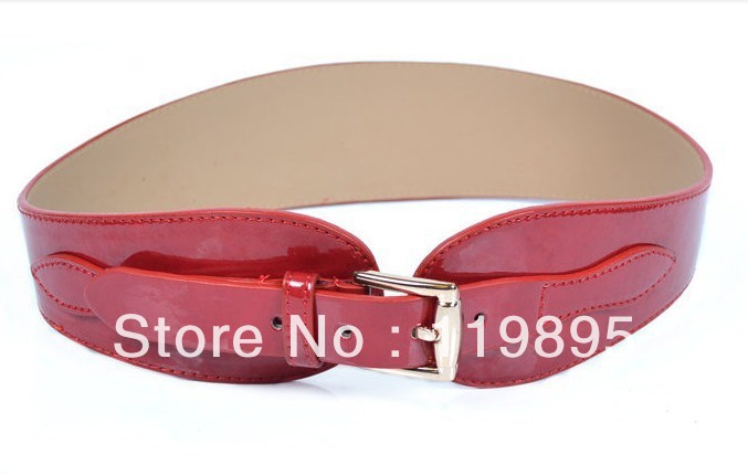 2013 women's fashion all-match belt japanned pu leather wide women's Belt  decoration pin buckle strap