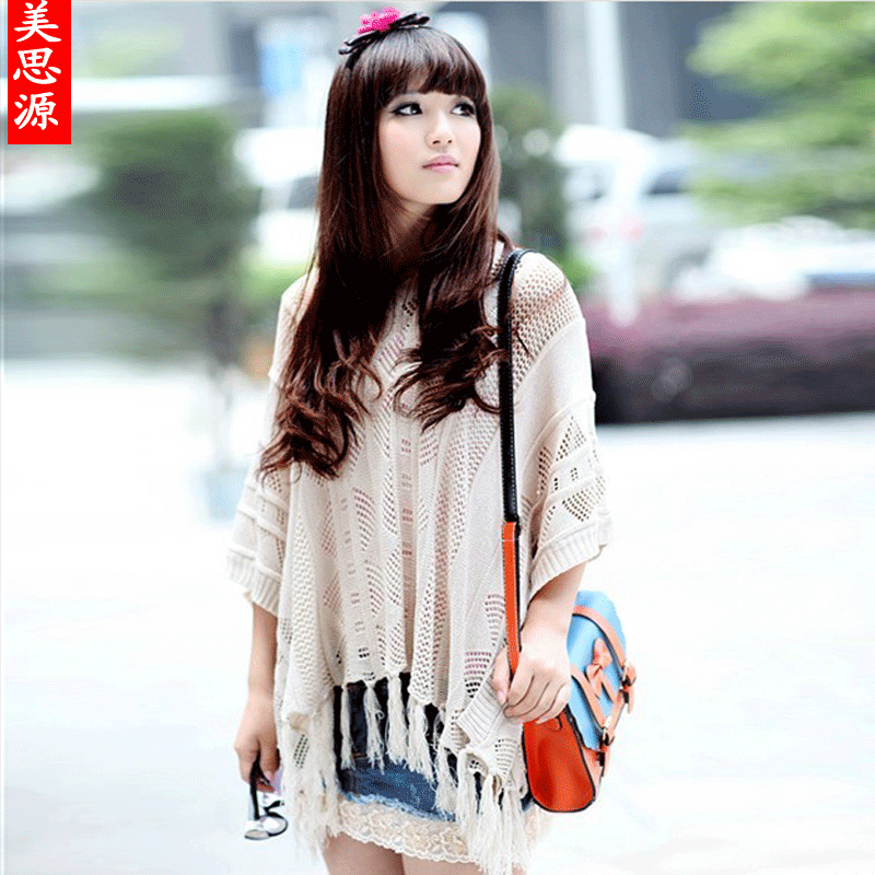 2013 women's fashion cutout loose sweater knitted outerwear b3504