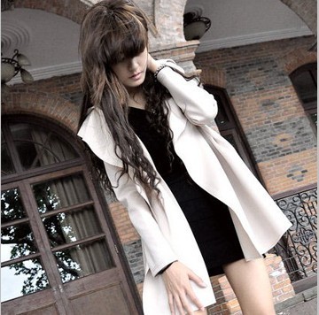 2013 women's fashion handsome with a hood trench outerwear long design