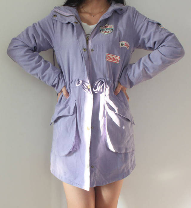 2013 women's fashion slim waist slim medium-long applique epaulette with a hood cotton Women trench outerwear