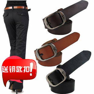 2013 women's genuine leather belt genuine leather strap women's fashion all-match black bag