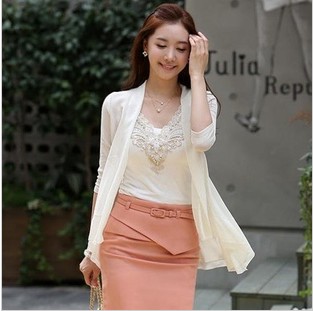 2013 Women's  high quality sweet elegant half sleeve slim chiffon top patchwork cape #J014