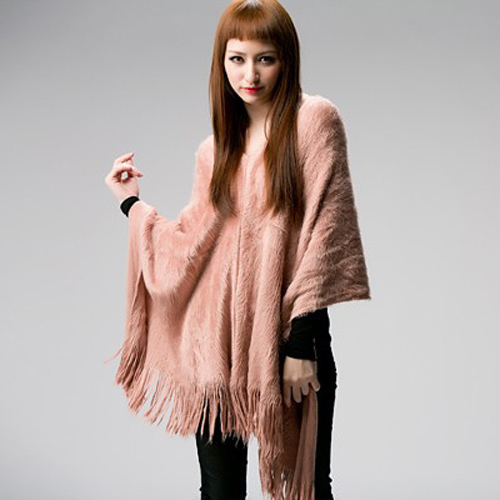 2013 women's knitted tassel loose cape sweater outerwear 7477 champagne powder