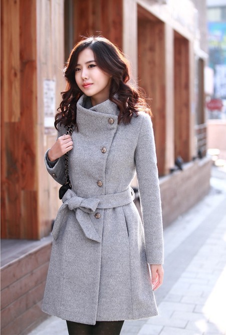 2013 women's long design OL outfit slim thickening wool coat trench