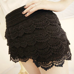 2013 women's multi-layer lace cutout crochet shorts legging