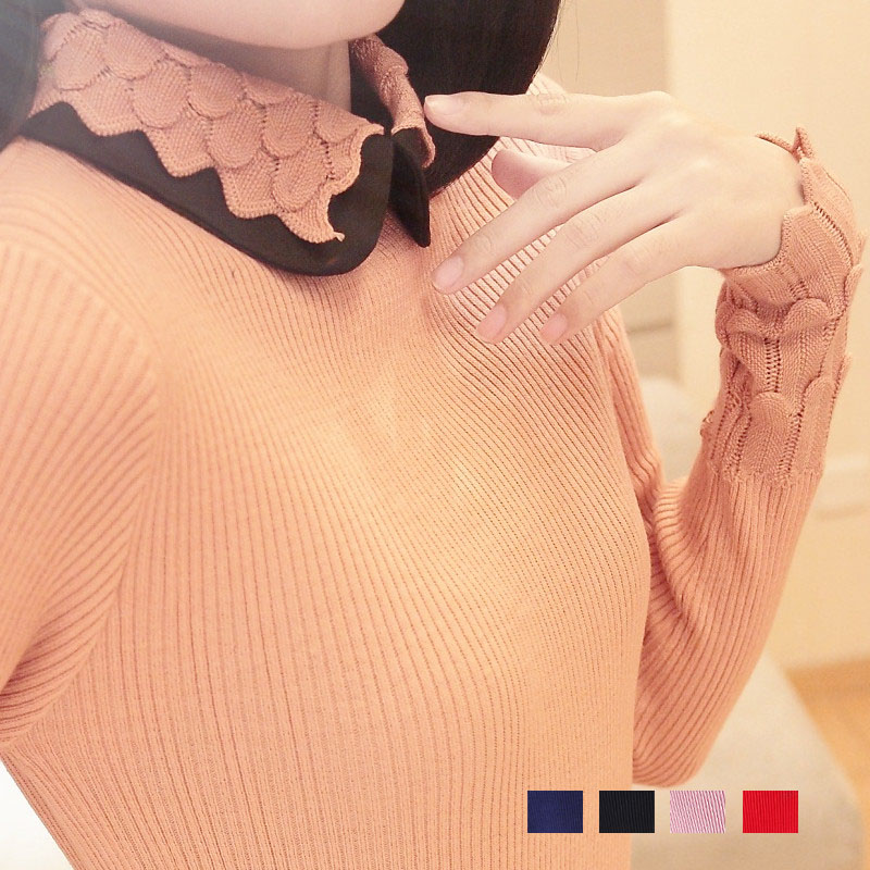 2013 women's peter pan collar medium-long slim basic knitted sweater wx1367 free shipping