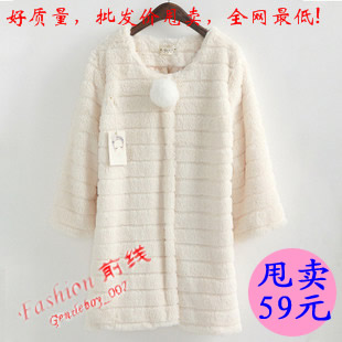 2013 women's raccoon fur vest top women's outerwear faux fur coat female three quarter sleeve overcoat female
