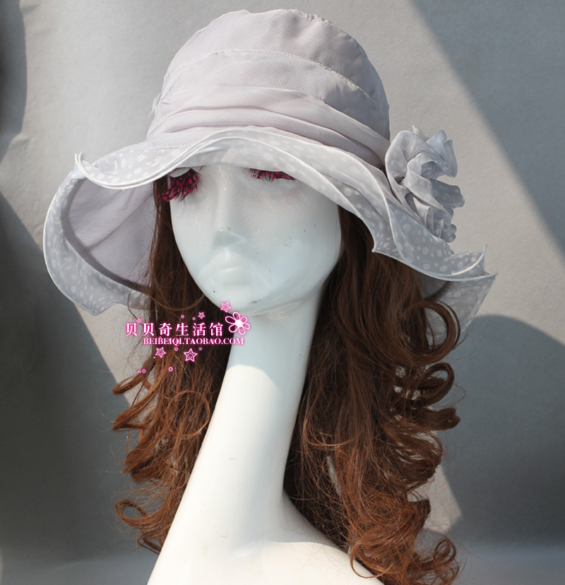 2013 women's silk summer hat Women summer sunbonnet folding millinery women's bucket hats
